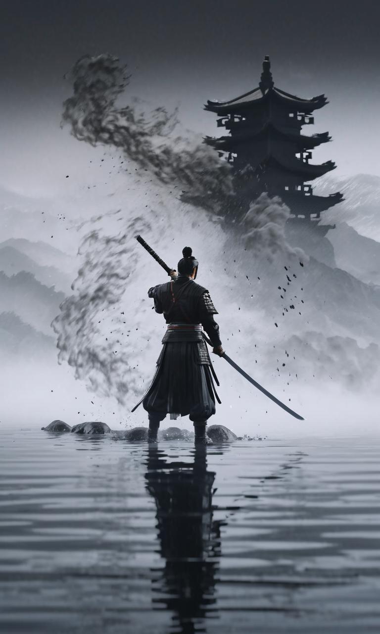 Sdxlronghua V30 - Ai Art Image - Wuxia, A Swordsman, Standing O - Diffus